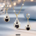 Conjunto de Joias Femininas Design Gota d’Água – 3 Peças Elegantes para Festas e Ocasiões Especiais
