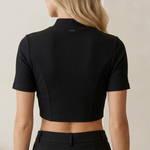 Cropped de Gorgurão Preto - Bazar Desapego 🌸