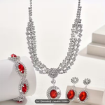Conjunto de Joias para Noiva – Colar e Brincos Elegantes para Casamento e Vestido de Noiva